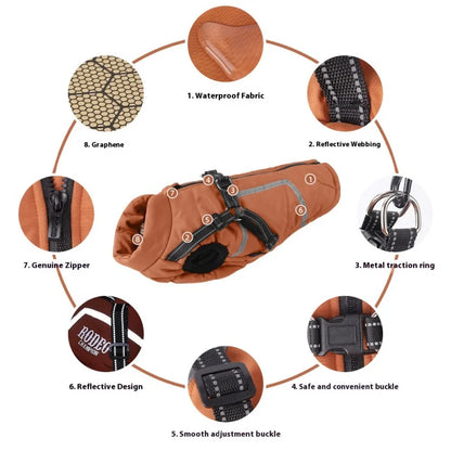 Premium All-Weather Dog Jacket with Harness