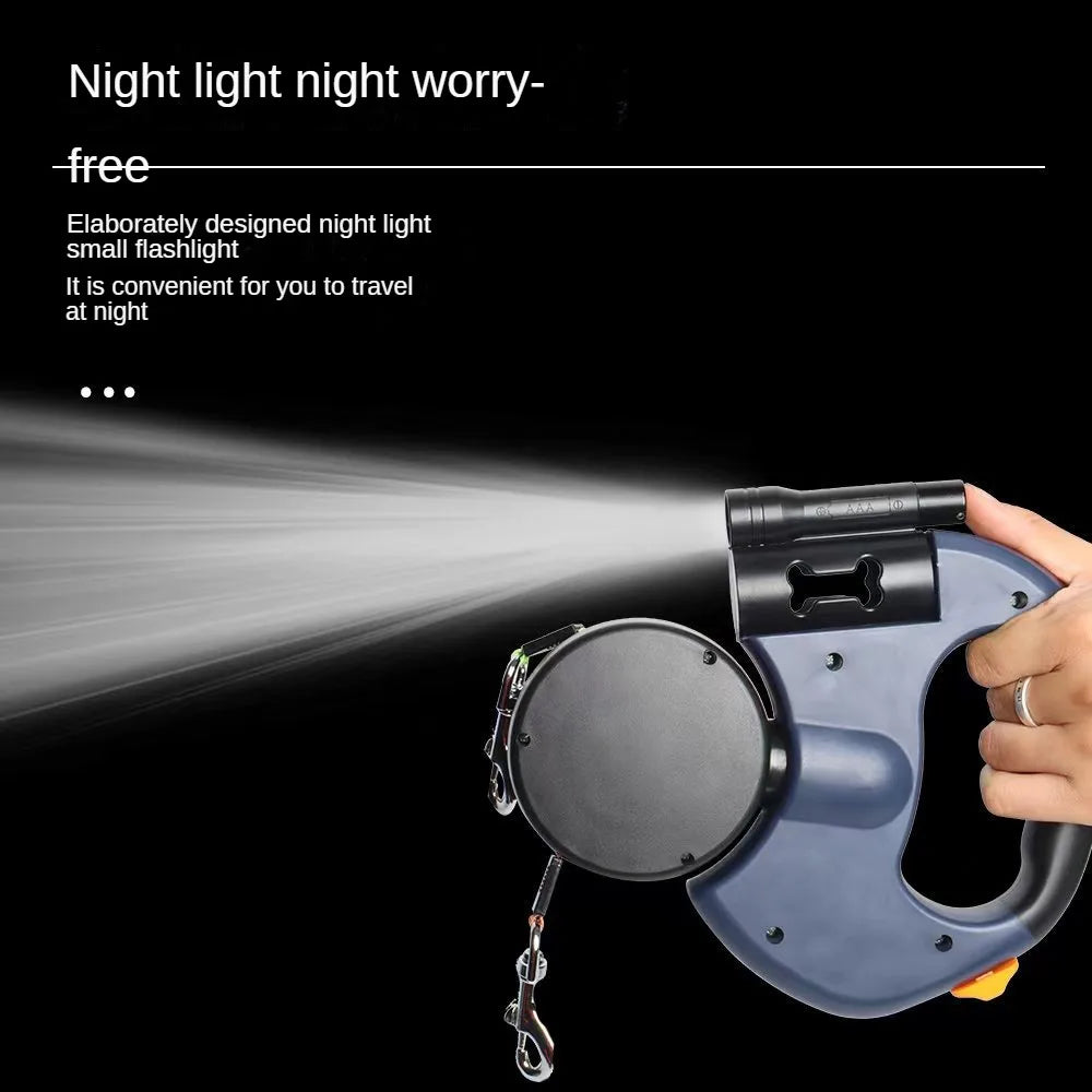 Double dog Retractable Leash Light