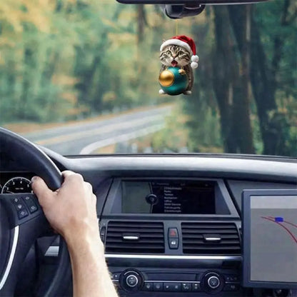 Cat Christmas Charm Ornament