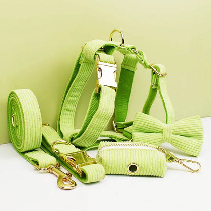 Dog Collar And Leash Set with BOW Poop Bags