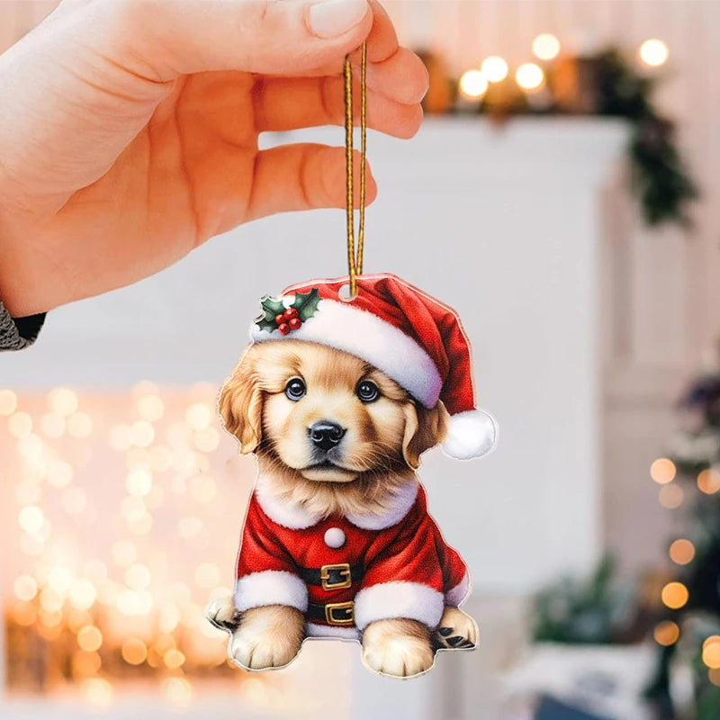 Cartoon Dog Christmas Ornaments