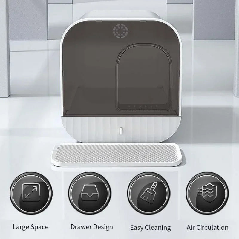 Cat Litter Box Fully Enclosed Splash-proof
