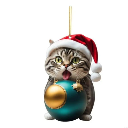 Cat Christmas Charm Ornament