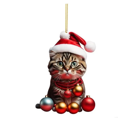 Cat Christmas Charm Ornament