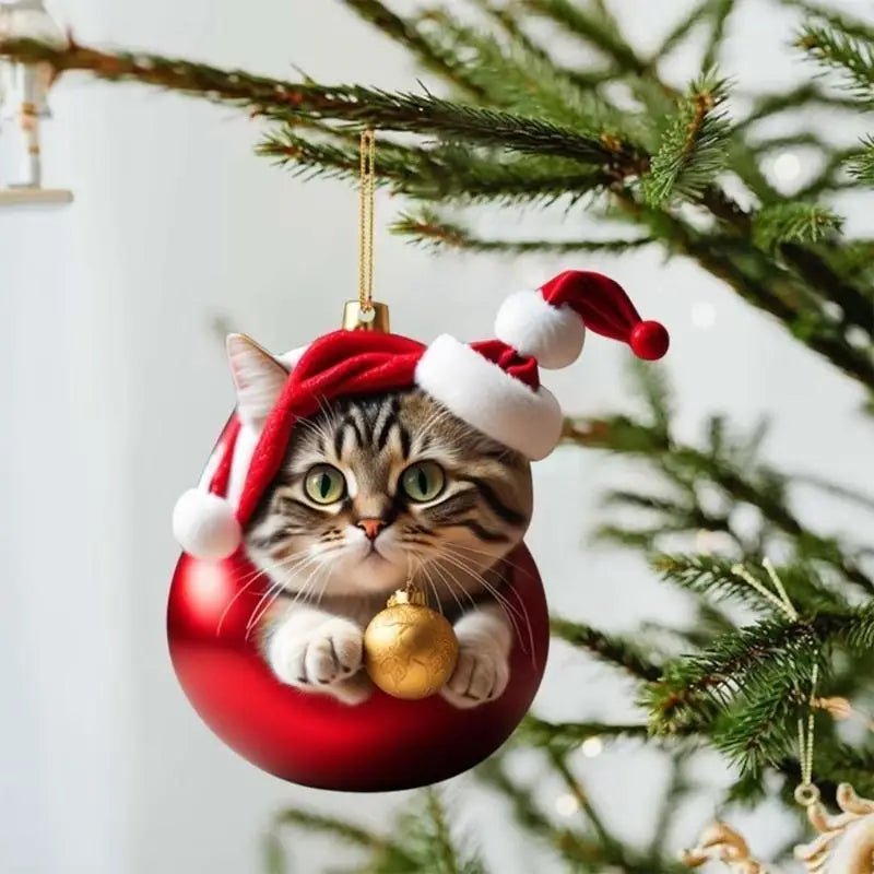 Cat Christmas Charm Ornament
