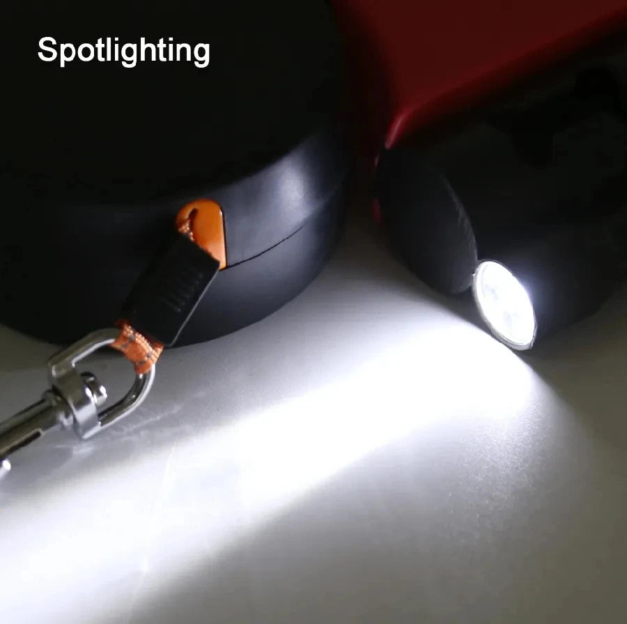 Double dog Retractable Leash Light