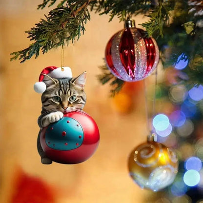 Cat Christmas Charm Ornament