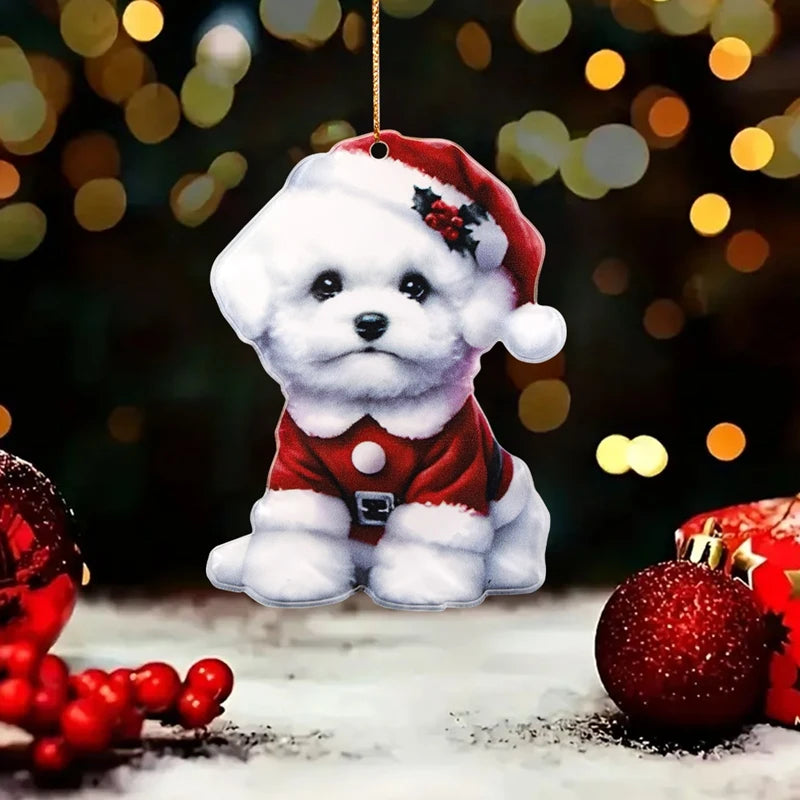 Cartoon Dog Christmas Ornaments