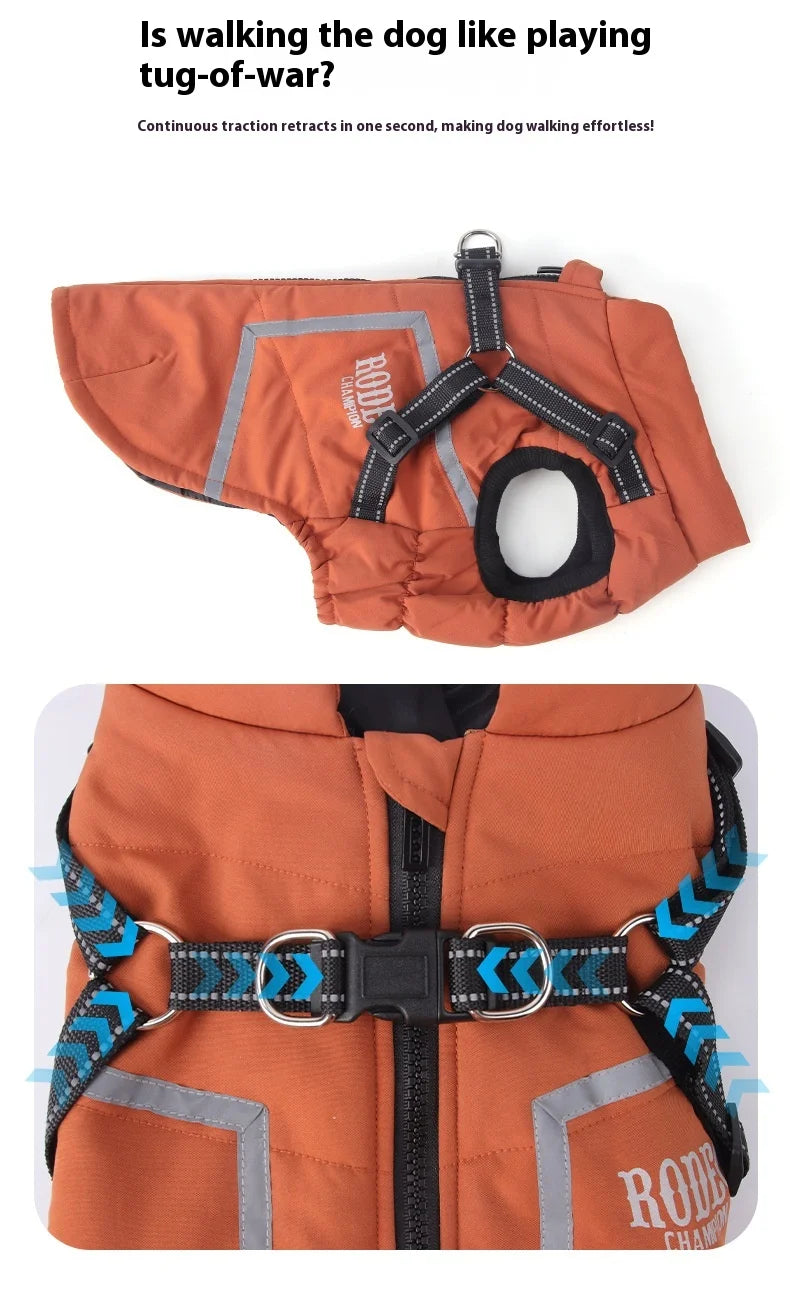 Premium All-Weather Dog Jacket with Harness