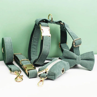 Dog Collar And Leash Set with BOW Poop Bags