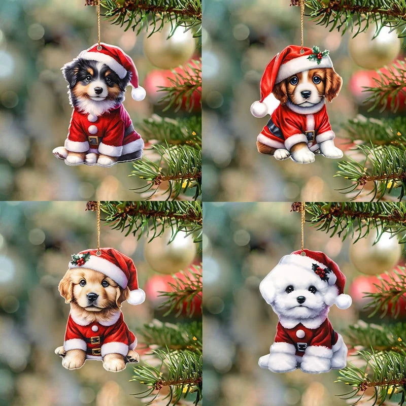 Cartoon Dog Christmas Ornaments