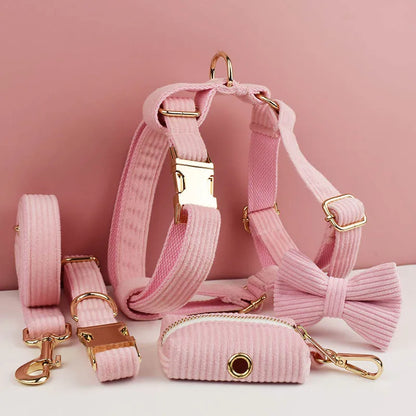 Dog Collar And Leash Set with BOW Poop Bags