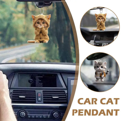 2D Car Hanging Cat Pendant