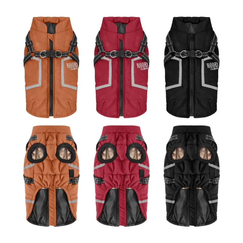 Premium All-Weather Dog Jacket with Harness