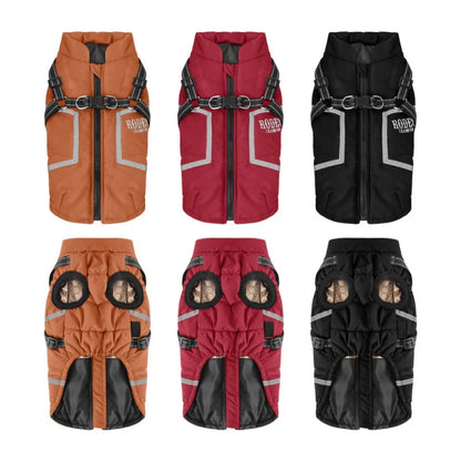 Premium All-Weather Dog Jacket with Harness