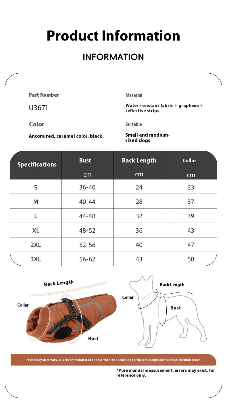 Premium All-Weather Dog Jacket with Harness