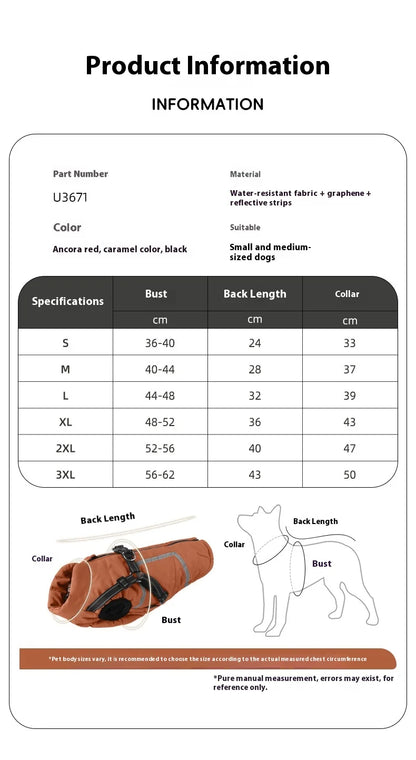 Premium All-Weather Dog Jacket with Harness