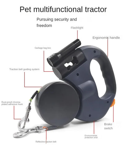 Double dog Retractable Leash Light