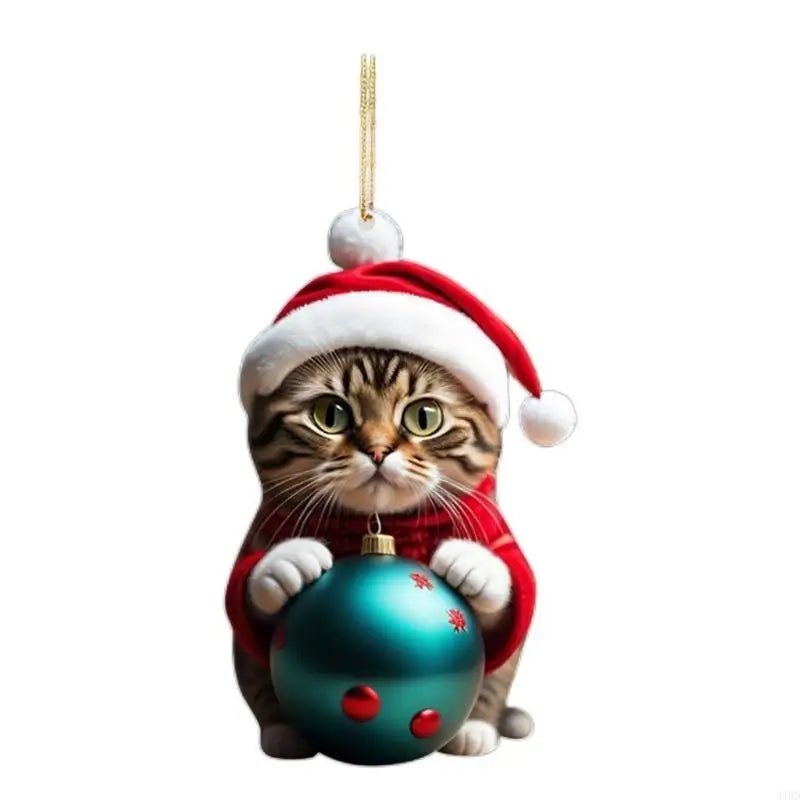 Cat Christmas Charm Ornament