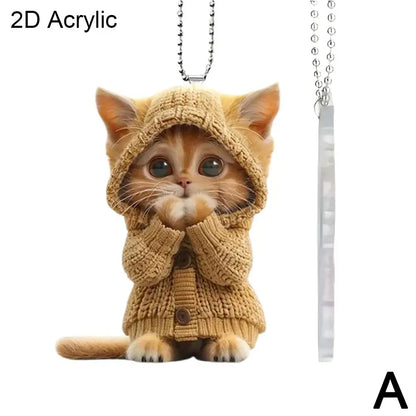 2D Car Hanging Cat Pendant