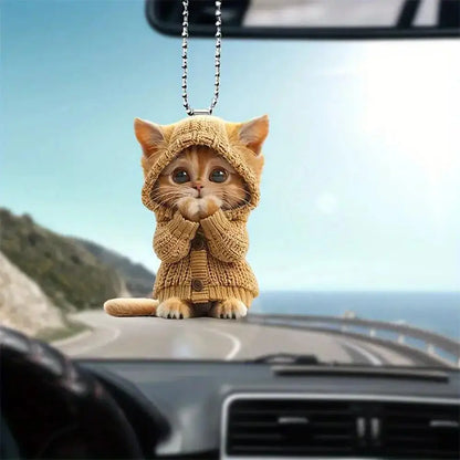 2D Car Hanging Cat Pendant