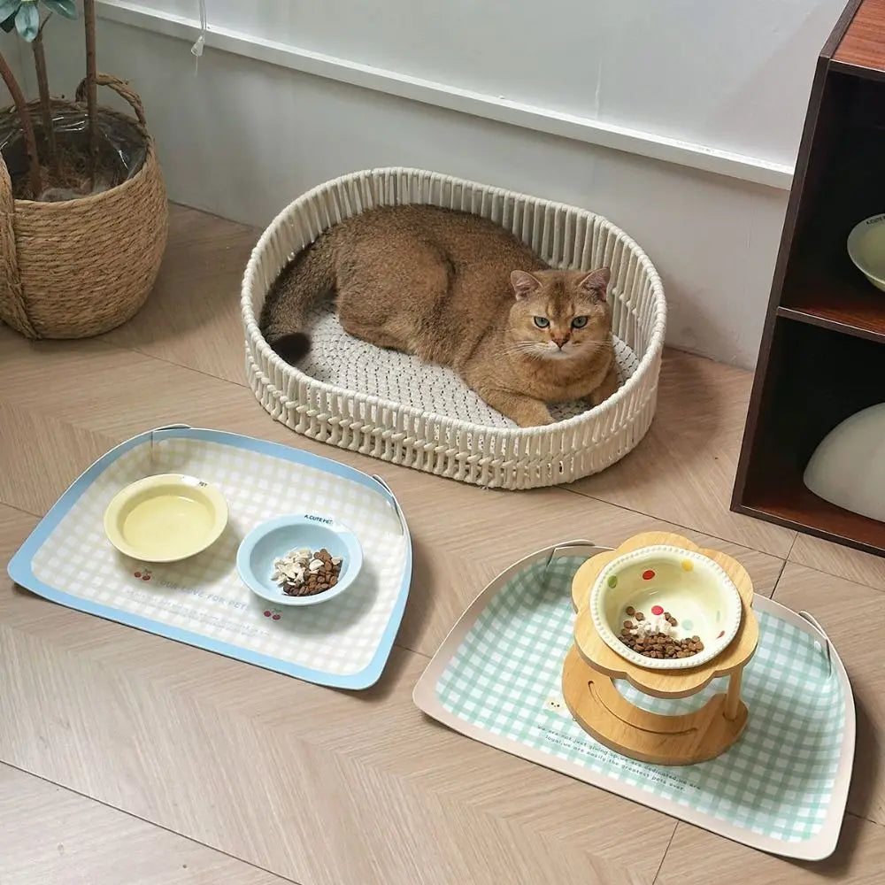 PU Leather Cat/Dog Anti Spill Mat